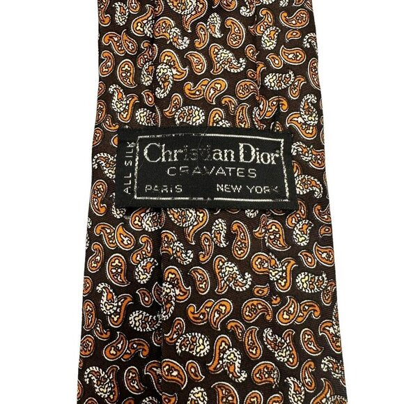 Christian Dior Vintage Retro Silk Geometric Slim Tie - Picture 6 of 8